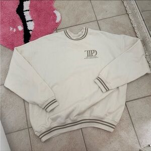 Taylor Swift Cream Crewneck with Striped Details